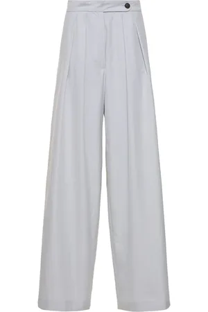 DRIES VAN NOTEN Pantalones Anchos De Gabardina De Algodón