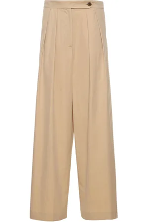 DRIES VAN NOTEN Pantalones Anchos De Gabardina De Algodón