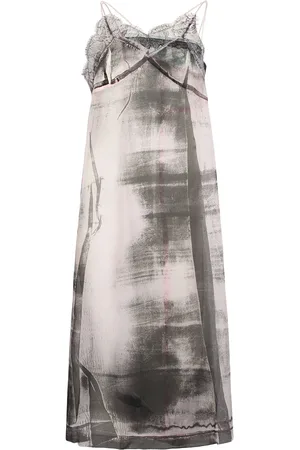 Maison Margiela Vestido Midi De Tul Y Seda