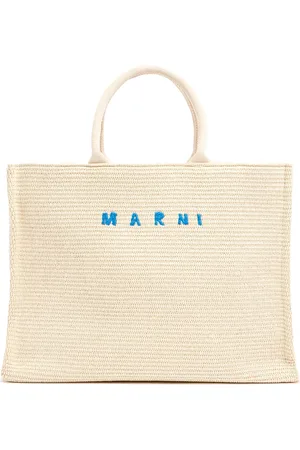 Marni Bolso Tote Efecto Rafia Con Logo