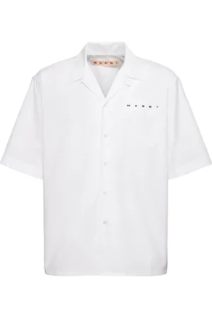 Marni Camisa De Popelina De Algodón Manga Corta