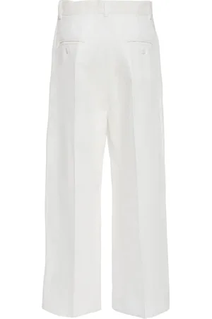 Max Mara Pantalones Anchos De Algodón Y Lino