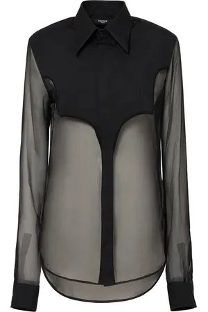Balmain Camisa De Chifón De Seda