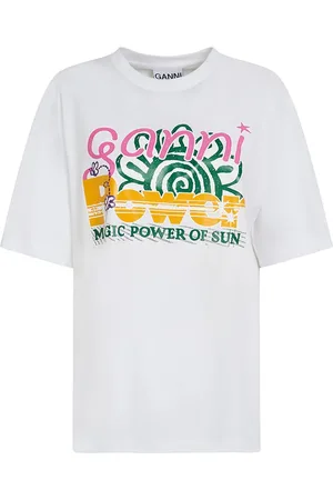 Ganni Camiseta De Algodón