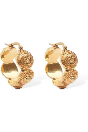 VERSACE Pendientes De Aro Con Logo