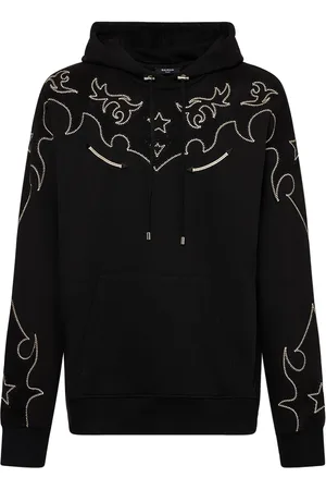 Balmain Sudadera De Ante Y Jersey Con Capucha