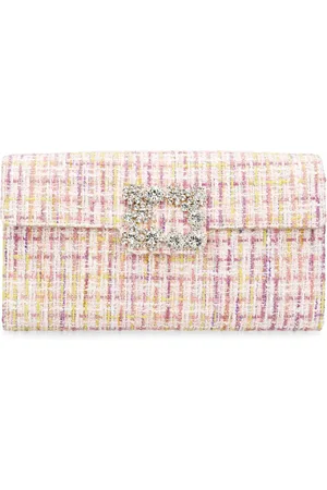 Roger Vivier Clutch De Satén Con Hebilla De Cristales