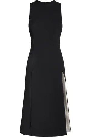 Ami Vestido Midi De Lana Con Abertura