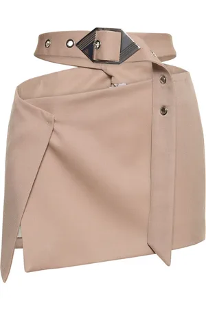 The Attico Minifalda De Gabardina Con Cinturón