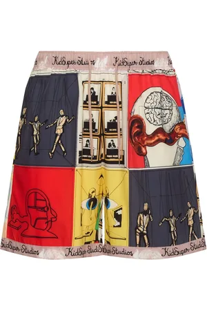 KIDSUPER STUDIOS Shorts De Satén Estampados