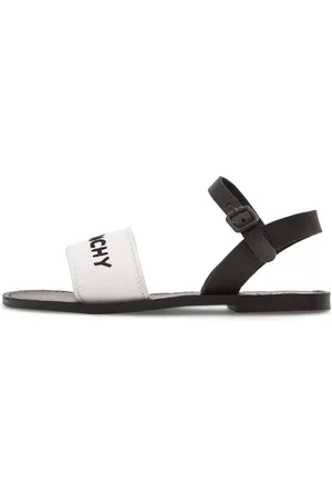 Givenchy Sandalias De Piel Y Lona Con Logo