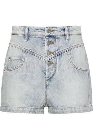 Marant Etoile Shorts De Algodón Con Cintura Alta
