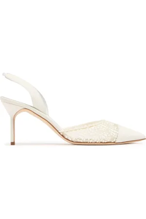 Manolo Blahnik Zapatos Destalonados De Encaje 70mm