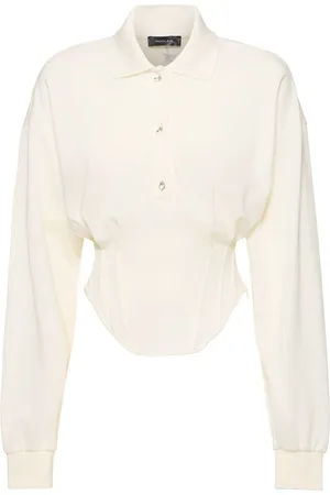 MUGLER Top De Piqué Con Manga Larga