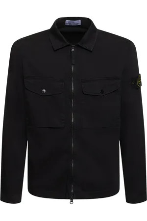 Stone Island Sobrecamisa De Algodón Con Cremallera
