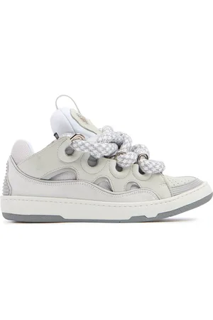Lanvin Sneakers Curb De Piel Y Malla 30mm