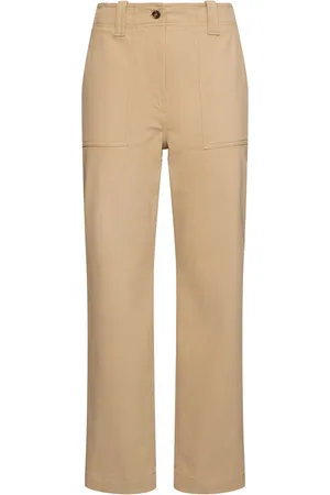Max Mara Pantalones Rectos De Dril De Algodón