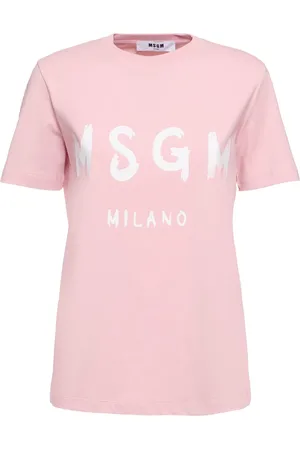 Msgm Camiseta De Jersey De Algodón Con Logo