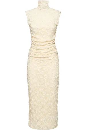Msgm Vestido Largo Con Cuello Vuelto