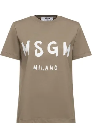 Msgm Camiseta De Jersey De Algodón Con Logo