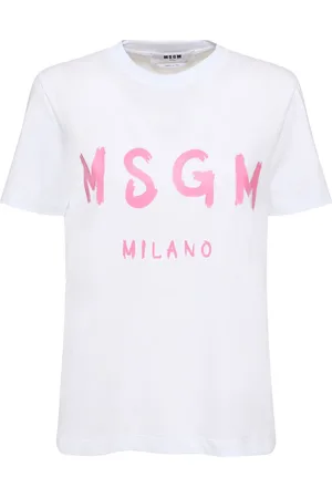 Msgm Camiseta De Jersey De Algodón Con Logo