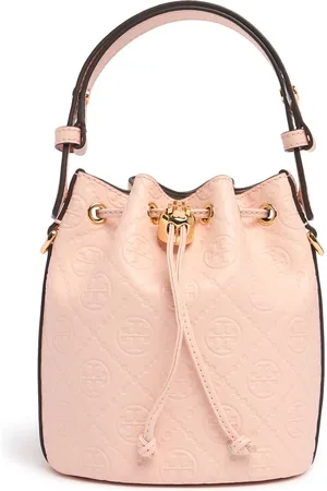 Tory Burch Bolso Bucket Mini T Monogram De Piel