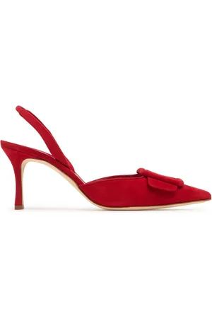 Manolo Blahnik Salones Destalonados De Ante 70mm
