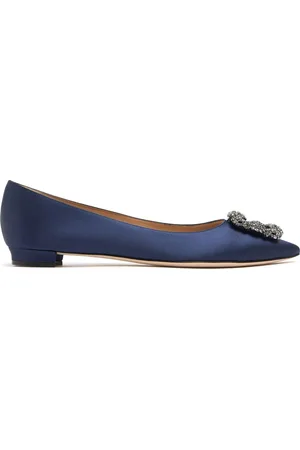 Manolo Blahnik Zapatos Planos De Satén De Seda 10mm