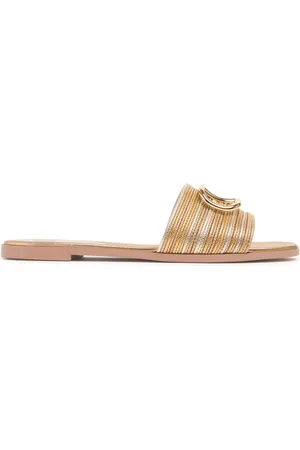 VALENTINO GARAVANI Sandalias De Algodón Y Piel 5mm