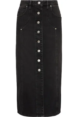 Marant Etoile Falda De Denim De Algodón A Mano
