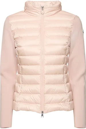 Moncler Cárdigan De Plumas De Nylon Y Lana Con Cremallera