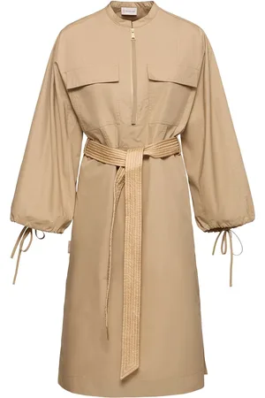 Moncler Vestido Midi De Popelina De Algodón