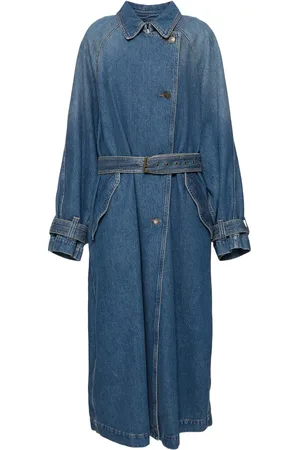 Isabel Marant Abrigo Trench De Denim De Algodón