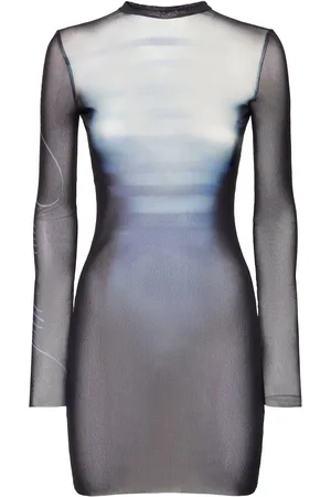 Jean Paul Gaultier Vestido Corto De Malla Estampada