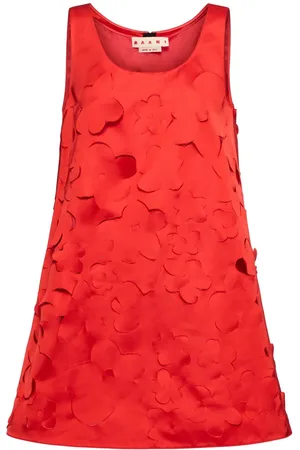 Marni Vestido Corto De Duchesse Con Aberturas