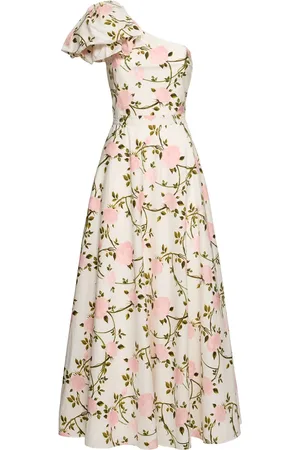 Giambattista Valli Vestido Largo De Popelina Estampado