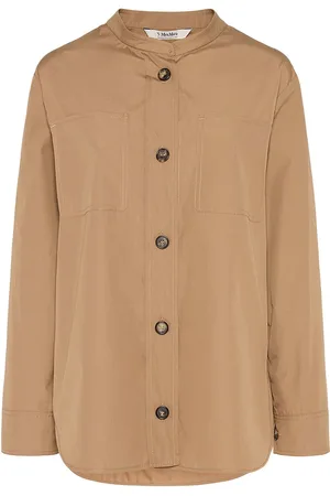 Max Mara Camisa De Popelina De Algodón Sin Cuello