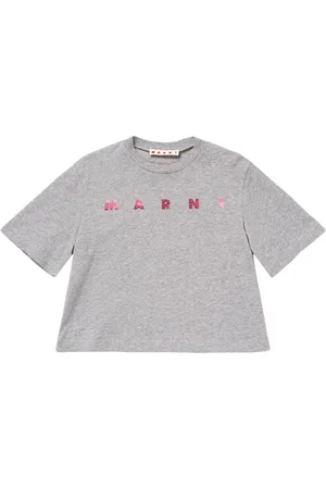 Marni Camiseta Corta De Algodón Jersey Estampada