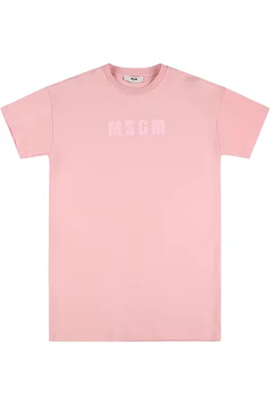 Msgm Vestido De Jersey De Algodón Estampado