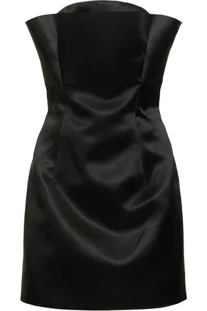 Serafini Vestido Corto De Duchesse Sin Tirantes