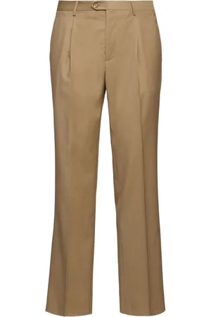 Etro Pantalones De Lana Plisados