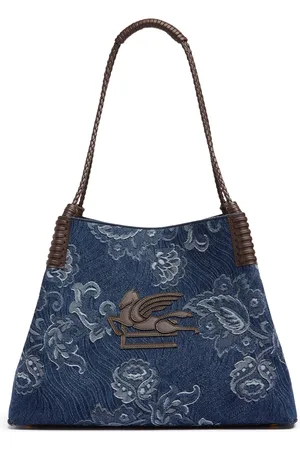 Etro Bolso Mediano Libra De Denim Jacquard