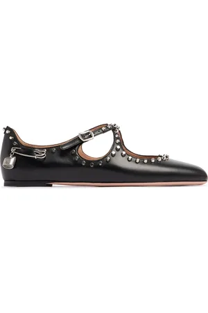 Bally Bailarinas De Piel Con Tachuelas 10mm