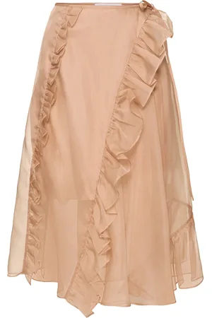 Cecilie Bahnsen Falda Midi De Seda De Organza