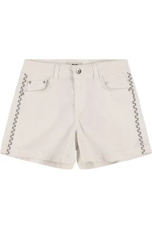 Msgm Shorts De Denim De Algodón Con Decoraciones