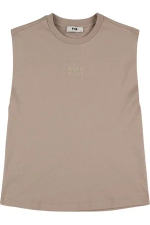 Msgm Tank Top De Algodón Jersey