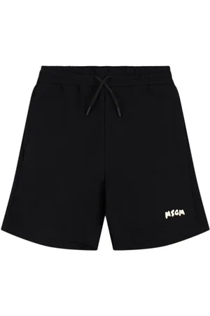 Msgm Shorts Deportivos De Algodón Estampados