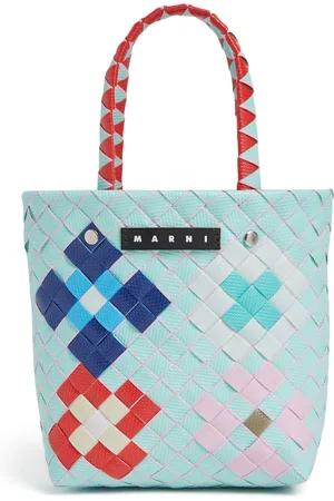 Marni Bolso Cesta Tejido Color Block Con Logo