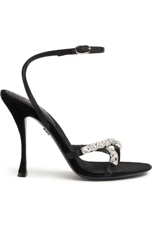Dolce & Gabbana Sandalias De Terciopelo Y Cristales 105mm