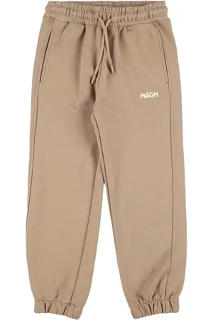 Msgm Pantalones De Algodón Con Logo